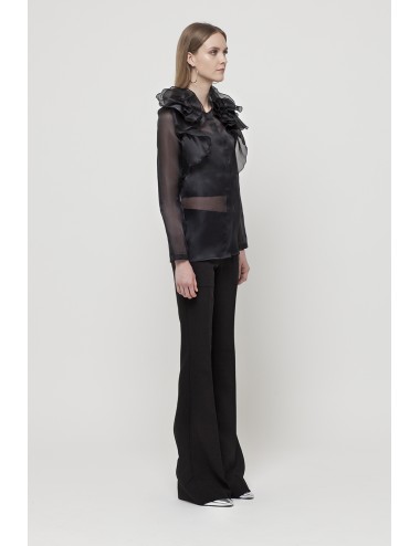 Transparent shirt with maxi flower