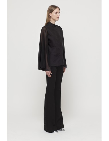 Bat chiffon sleeve with regular shirt collar